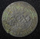 Brazil Jo  o Vi Copper  1822 R 20 Reis 30mm Last Year Type Km  316 1    27 493 