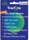 Tracfone Service Extension 1  Year 395 Days   500mins 1500txt 1 5gb Smartphones