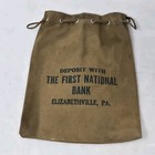 Vtg Canvas Deposit Bank Bag First National Bank Elizabethville Pennsylvania