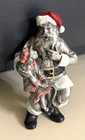 Vintage Hudson Pewter Villagers  5247 Santa   Holly Little Girl Ec 
