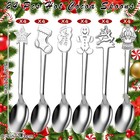 24 Pcs Christmas Hot Chocolate Spoons Stainless Steel Tea Coffee Christmas