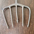 Antique Hand Forged Cast Iron Ice Fishing 5 Tine Prong Spear Gig-fish Eel Frog
