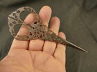 Antique Italian Pierced Steel Scissors W  Brocade Case Taos Artist Provenance
