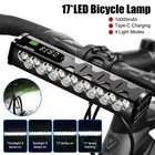 5500lumen 17led Bicycle Light Front 10000mah Bike Light Flashlight Usb Charging
