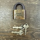 Vintage Miller Brass Padlock W  3 Working Yale Keys Antique Lock Usa