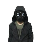 Led Light-up Half Face Mask Halloween Cosplay Dj Party Costume