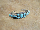 Gem      Vintage Navajo Sterling Silver Eleven Turquoise Cluster Bracelet