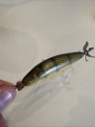Antique  M Heddon Sos Wounded Minnow Wood  Fishing Lure For Restore