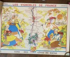 Vintage 1970s Poster France Map Les Vignobles Foncalieu Cote De Rhone 24x36   