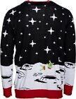 Adult Santa Claus Riding T-rex On Moon Pixelated Funny Ugly Christmas Sweater