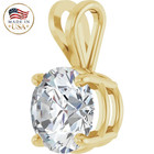 2 00ct Diamond Pendant 14k Gold Igi Certified D Color Vvs1 Ideal Cut-made In Usa