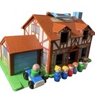 Vintage Fisher Price Little People 952 Brown Tudor House Mixed Lot