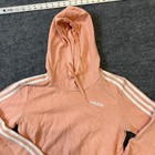 Adidas Hoodie Womens Size S Pink 3-stripe Pullover Long Sleeve Athletic Casual