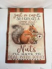 Squirrel With Coffee Burlap Funny Garden Flag New Double Sided