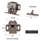4 8 12pack Double Roller Catch Cupboard Cabinet Door Closet Latch Brown silver