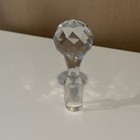 Antique Faceted Rock Crystal Glass Decanter Stopper Diamond Cut Carafe Lid Clear