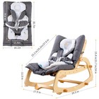 Mallbest 3-in-1 Baby Bouncer Rocker Chair Adjustable Wooden Double Cushions Recl