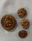 Lot 4 Vintage Victorian Metal Twinkle mirror Back Buttons Steel Cut 1-1 16    9 16