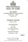 Charley Taylor Hof Autographed inscr Goal Line Art Glac Postcard Redskins Jsa