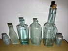 6 Antique Bottle Lot Aqua Glass Mellin s Food Sample  Primrose  Pinkham Medicine