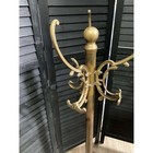 Vintage Brass Hall Tree Coat Rack Uv Reactive Glass Umbrella Stand 44 