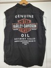 Harley Davidson Black  Shirt button Front  Cut Off Sleeves frayed  Size 2xl