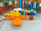 Vintage Fisher Price Play Family House 952 Little People Car Furniture Garage