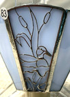 Stained Glass Night Light Pale Blue Shade Duck Filigree Socket Bulb Handmade