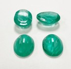 18 Vintage Glass Light Emerald Marble 20x15mm  Oval Cabochons - Full Pack 6974p