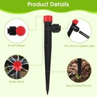 60 Pcs Red Drip Irrigation Emitters With Stake - Adjustable 1 4 Inch  