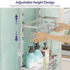Over The Door Shower Caddy - 3 Tier Rustproof Hanging Organizer With Adjustable