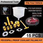 Radiator Coolant Filling Funnel Kit Spill Proof Cooling Fluid Bleeder Adapters