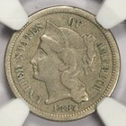 1882 3cn Three Cent Nickel   Ngc Xf40