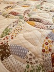 Handmade Double Wedding Ring Cotton Quilt Huge 106  X 90 Country Calicos Cheater