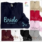 Embroidered Wifey Jumper Bride Sweatshirt Wedding Date Custom Mr Mrs Bride Top