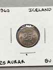 1960 Iceland 25 Aurar Coin Brilliant Uncirculated