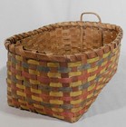 Antique Native American Basket Penobscot Decorated 19th C Polychrome Decorated