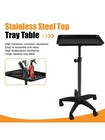 Salon Tray On Wheels Rolling Trolley Adjustable Height Storage Cart