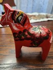 Vintage Nils Olsson Hemslojd Ab Sweden Carved Painted Wood Dala Horse Figurine