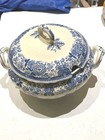 Villeroy   Boch Burgenland Blue Tureen Vintage Mettlach Saar Eu Floral