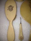 Vintage 7 Piece Ivory Celluloid Bakelite Dresser Vanity Set 