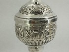 Rare 1950s Judaica Silver 800 Besamim Spice Tower Box