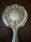 Antique Simpson Hall Miller   Co Sterling Silver Vanity Hand Mirror Gold Wash