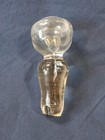 Vintage Clear Glass Bottle Stopper Apothecary Decanter Perfume 3   Long Round