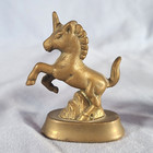 Vintage  lot Of 3  Brass Unicorn Figurines Mini 2 5  Solid Made In Taiwan