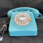 Turquoise Rotary Telephone 1970s-style 746 Landline Classic Phone W ring Works