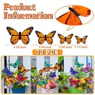 72 Pcs Monarch Butterfly Decorations 4 Size Artificial Feather Butterfly Deco   