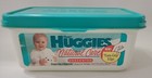 Vintage Huggies Unscented Natural Baby Wipe Container Empty Movie Prop Dirty       