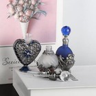 15ml Vintage Glass Perfume Bottle With Antique Silver Flower Figurine Refillable