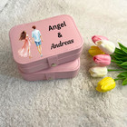 Personalized Pink Travel Jewelry Box Custom Name Bridesmaid Gift Women Organizer